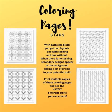 quilt coloring pages star quilts coloring pages quilting etsy canada