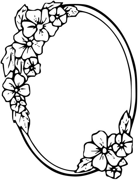 flower frame clipart black  white    clipartmag