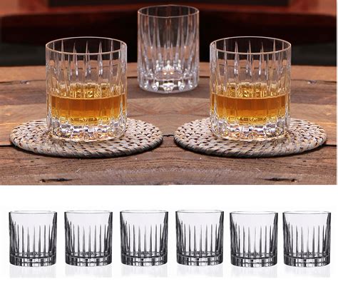 Double Old Fashioned Crystal Glasses Set Of 6 Perfect For Serving