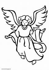 Angel Flying Christmas Coloring Colouring Simple Pdf Angels Drawing Pages Baby Mummypages Color Ie Getcolorings sketch template