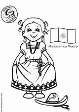 Paper Mexican Dolls Coloring Pages Printable Heritage Doll Cutout sketch template