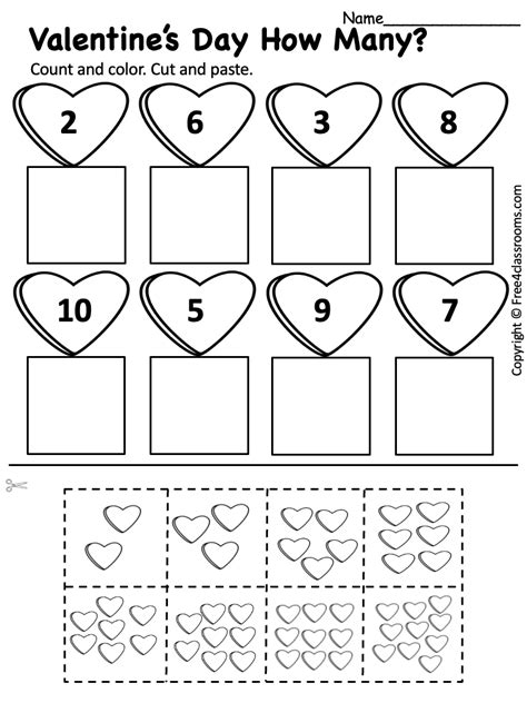 valentine printable preschool worksheets