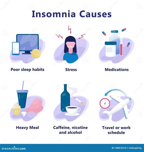 Causes Of Insomnia Sleep Disorder Poster Girl Cant Sleep And Reasons