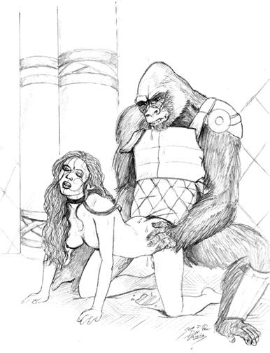 rule 34 ape ass breasts interspecies monochrome nipples planet of the
