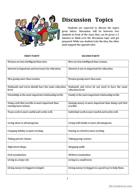 discussion topics role play miming english esl worksheets
