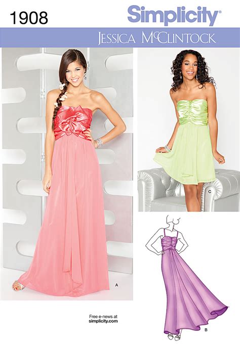 new release prom party evening dress gown sewing pattern simplicity