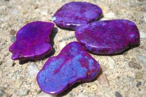 natural purple turquoise gemstones  mm set