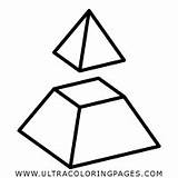 Colorear Pyramid Pirámide Tetraedro Dividida Divided sketch template