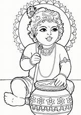 Krishna Baby Drawing Coloring Lord Colour Pages Kids Book Painting Print Outline Drawings Wallpaper Sketches Gif Iskcondesiretree Col Bk Mandala sketch template