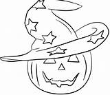Coloring Hat Halloween Witch Pages Pumpkin Cartoon Head Book Printable Template Templates Clipart Visit Depuis Enregistrée sketch template