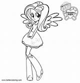 Coloring Fluttershy Equestria Pony Pages Little Girls Printable Kids Color Print sketch template