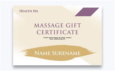 modern massage gift certificate template