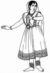 Dance Kathak Classical Coloring Indian Sketch Folk Pages Dancing Drawing India Traditional Dances Drawings Kashmir Kids Jammu Colouring Dress Gif sketch template