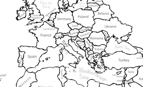 coloring page world map labeled extra large     cm
