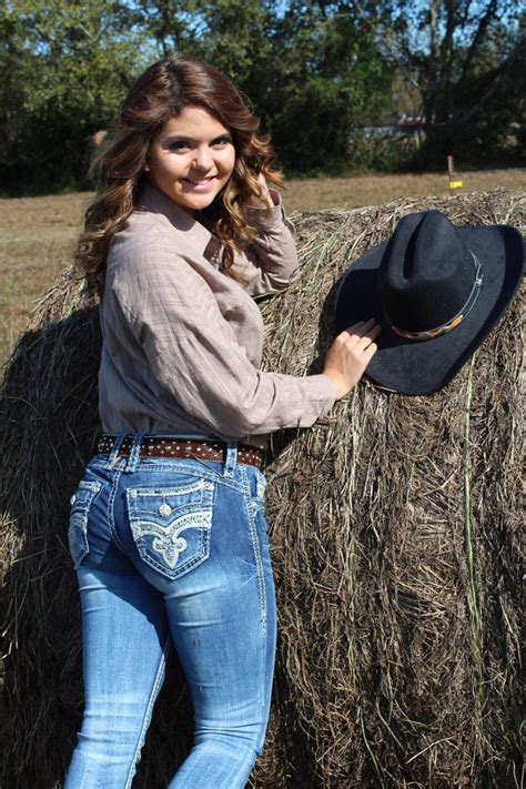 Cowgirl Pictures On A Hay Bail Sexy Jeans Girl Cute Country Girl