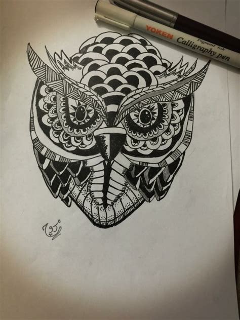 owl mandala drawing mandala drawing geometric tattoo geometric