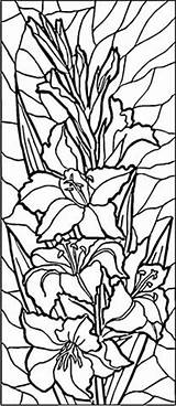 Glass Stained Coloring Pages Lilies Printable Patterns Painting Window Glas Color Flowers Easy Windows Designs Colouring Flower Easter Book Sheets sketch template