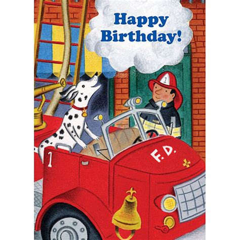 fire dog fireman birthday card lucky duck toys