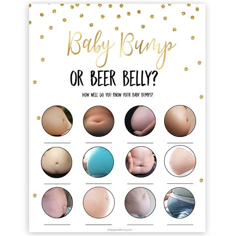 beer belly  pregnant belly  printable  answers printable