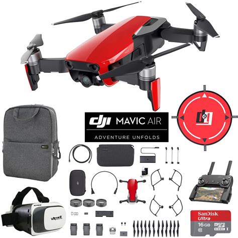 dji mavic air fly  combo flame red drone combo  wi fi quadcopter  remote controller