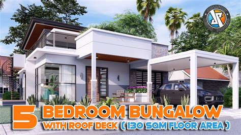 bedroom bungalow  roof deck house design  sqm exterior  interior animation youtube