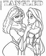 Tangled Coloring Pages Rapunzel Mother Gothel Print Colorings sketch template