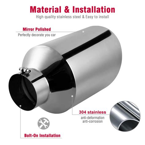 stainless steel diesel truck car exhaust tip  inlet  outlet