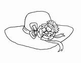 Hat Flowers Coloring Coloringcrew Hats Color Fashion sketch template