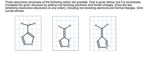 solved three resonance structures of the following cation