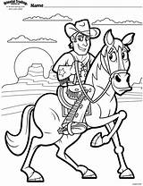 Coloring Cowboy Pages Kids Vbs Cow Children Cowboys Programming Themes sketch template