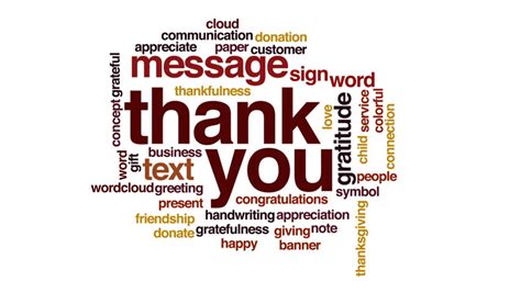 Thank You Animated Word Cloud Stock Footage Video 100