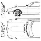 Datsun 240z Blueprints sketch template