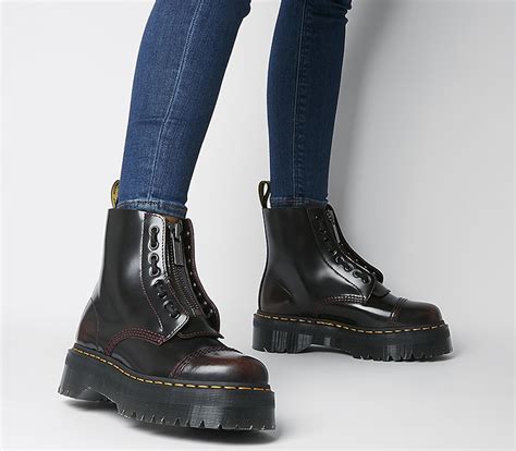 dr martens sinclair zip boots cherry red arcadia ankle boots