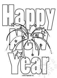 happy  year coloring pictures coloring page