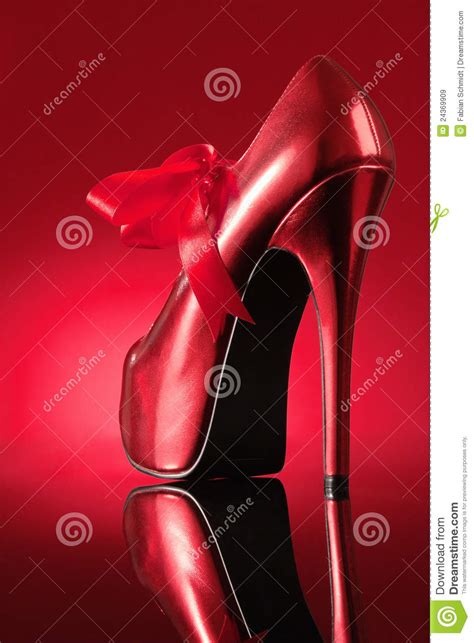 Red Shoe On Red Background Royalty Free Stock Images