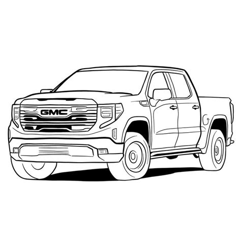draw gmc sierra  gmc sierra truck coloring pages gmc
