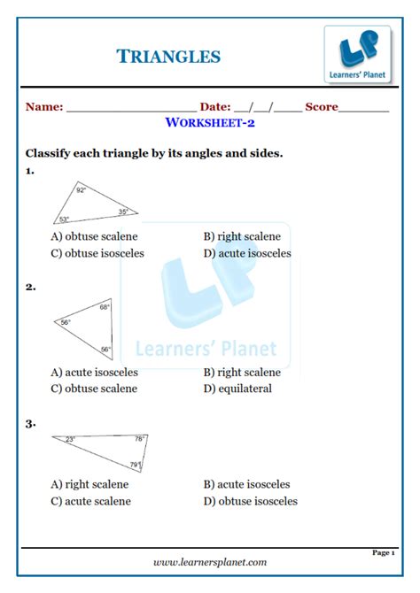 Geometry Mensuration Mental Math Practice Sheets Grade 4