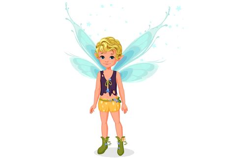 cute boy fairy  vector art  vecteezy