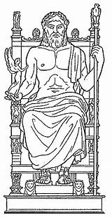 Zeus Olympia Estatua Olimpia Throne Dewa Tempel Olimpus Beeld Pheidias Temple Esmirna Besuchen Estatuas Werkplaats Wounders sketch template