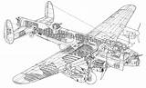Aircraft Schematic Drawings Technical Cutaway Lancaster Bomber Wwii Drawing Ww2 Bombers Big Halifax Cutaways Gif Posters Handley Bristol Choose Board sketch template
