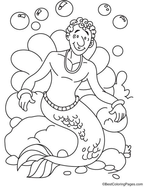 young merman coloring page   young merman coloring page