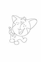 Cat Coloring Yawning Categories sketch template