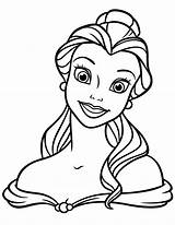 Coloring Pages Face Princess Disney Popular Belle sketch template