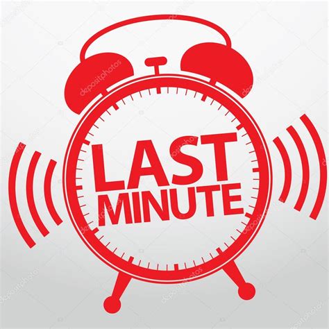 Last Minute Alarm Clock Icon Vector Illustration — Stock