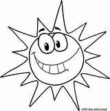 Sun Coloring Cartoon Printable Pages Kids Summer Character Smiling Color Clipart sketch template