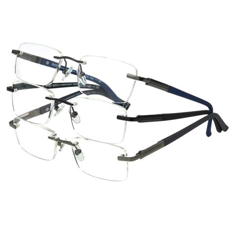design optics by foster grant rimless metal reading glasses 3 pack