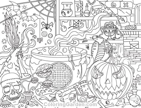 printable halloween adult coloring page     format
