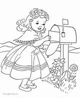 Coloring Pages Valentine Old Fashioned Valentines Vintage Card Girls Cute Stamps Digi Colouring Color Printable Print Books Cards Girl Kids sketch template