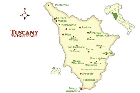 tuscany cities map  tourism guide