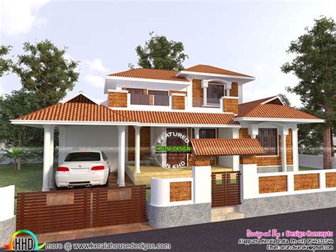 modern traditional house   sq ft kerala home design  floor plans  house designs